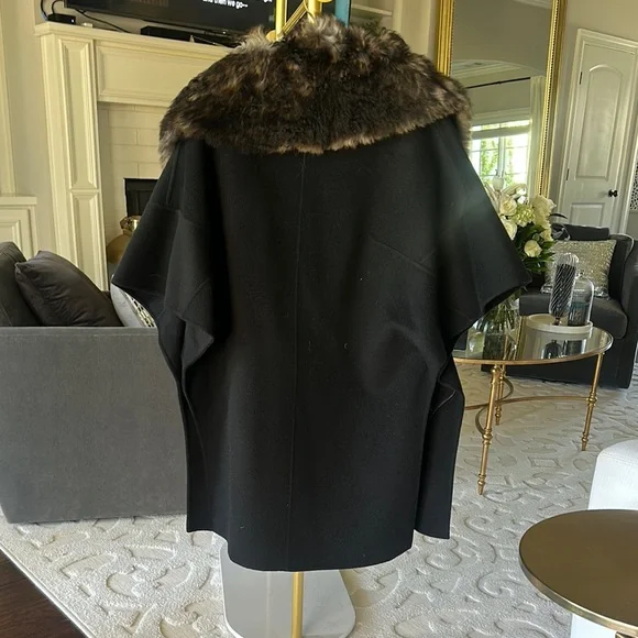 Coach Charcoal Coat with Faux Fur Collar - Picture 6 of 6
